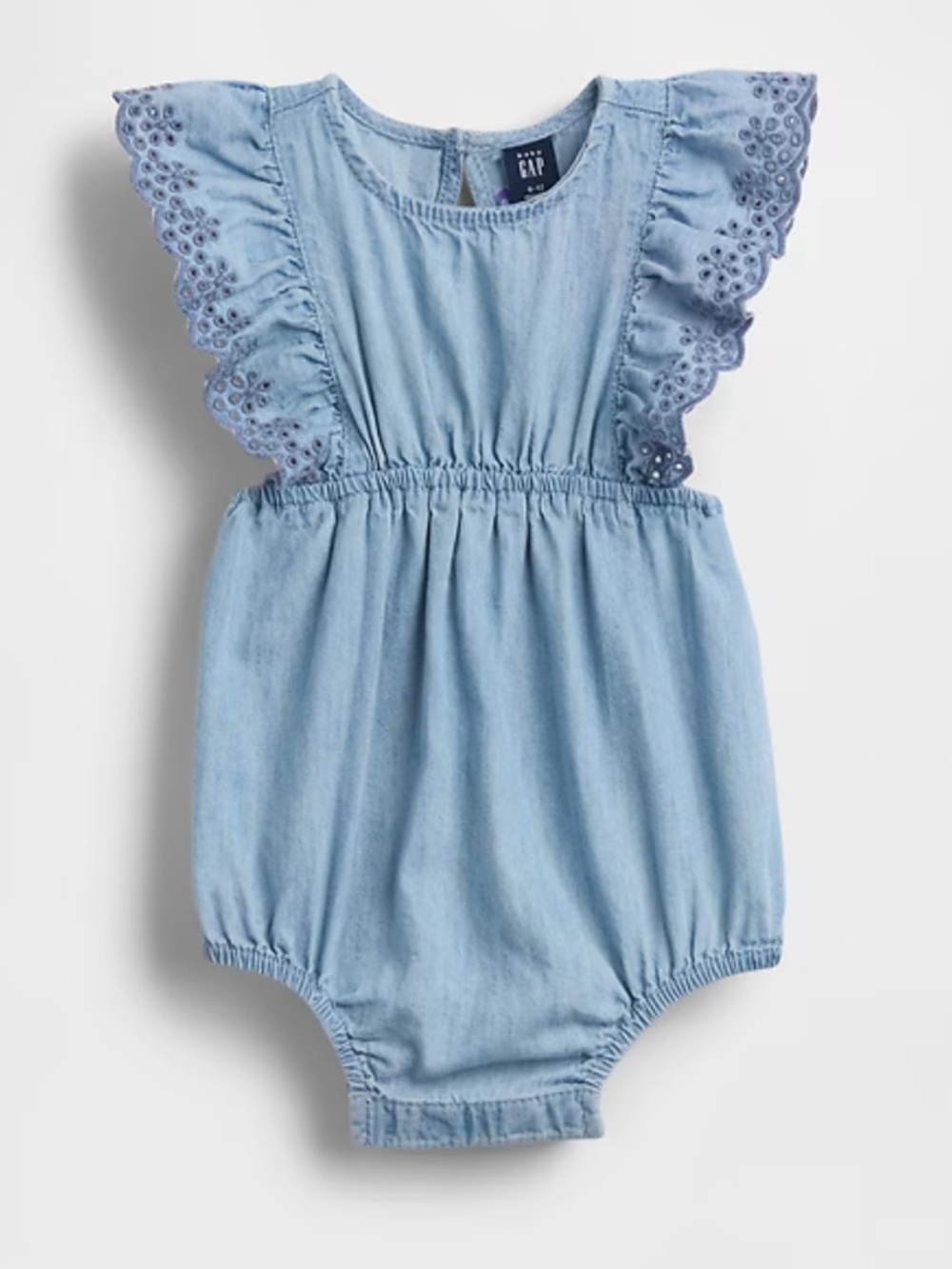 Baby Gap Baby Eyelet Denim One-Piece, Baby girl 0-3 m AND 6-9 m, NWT